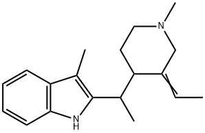 3-Methyl-2-[1-(1-methyl-3-ethylidene-2-piperidinyl)ethyl]-1H-indole 结构式