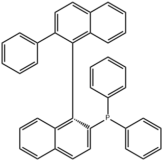 R-(+)-1,1'-联萘-2'-苯基-2-二苯膦 结构式