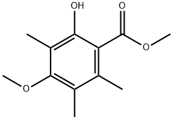 2-Hydroxy-4-methoxy-3,5,6-trimethylbenzoic acid methyl ester 结构式