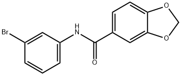 N-(3-bromophenyl)-1,3-benzodioxole-5-carboxamide 结构式