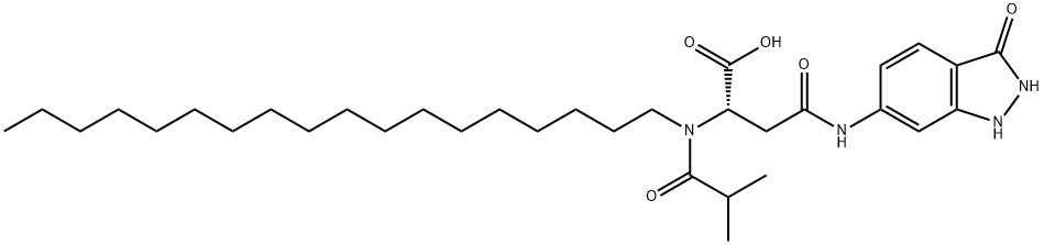 N-(2,3-dihydro-3-oxo-1H-indazol-6-yl)-N2-(2-methylpropionyl)-N2-octadecyl-L-asparagine  结构式