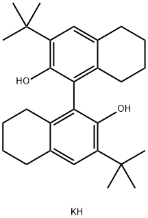 (R)-(-)-5,5',6,6',7,7',8,8'-八羟基-3,3'-二叔丁基-1,1'-联-2-萘醇二钾盐 结构式