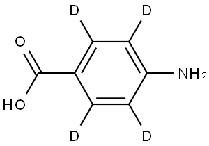 对氨基苯甲酸-D4氘代 结构式