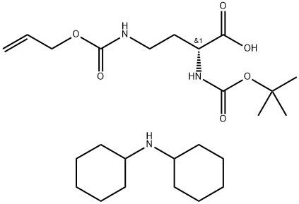 N-叔丁氧羰基-N'-烯丙氧基羰基-D-2,4-二氨基丁酸二环己胺盐 结构式