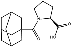 1-(金刚烷-1-羰基)-吡咯烷-2-羧酸 结构式