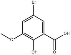 5-溴-2-羟基-3-甲氧基苯甲酸 结构式