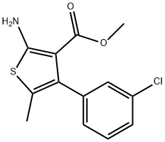 2-氨基-4-(3-氯苯基)-5-甲基-噻吩-3-羧酸甲酯 结构式