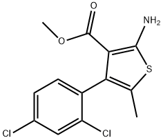 2-氨基-4-(2,4-二氯苯基)-5-甲基噻吩-3-羧酸甲酯 结构式