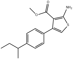 2-氨基-4-(4-仲丁基苯基)噻吩-3-羧酸甲酯 结构式