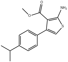 2-氨基-4-(4-异丙苯基)噻吩-3-甲酸甲酯 结构式