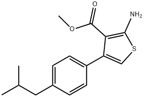 2-氨基-4-(4-异丁基苯基)噻吩-3-甲酸甲酯 结构式