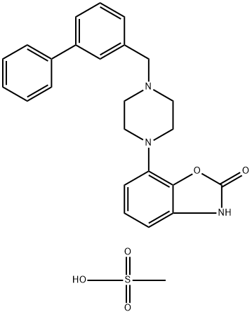 7 - [4 - ([1,1'-联苯] - 3 -甲基)- 1 -哌嗪基] -2(3H)H-苯并恶唑酮甲磺酸 结构式