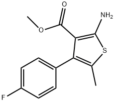 2-氨基-4-(4-氟苯基)-5-甲基-噻吩-3-羧酸甲酯 结构式