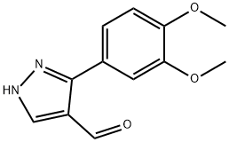 3-(3,4-二甲氧苯基)-1H-吡唑-4-甲醛 结构式