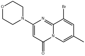 9-溴-7-甲基-2-(4-吗啉基)-4H-吡啶并[1,2-A]嘧啶-4-酮 结构式