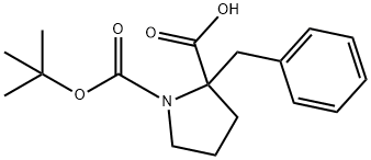 1-叔丁氧羰基-2-苄基-2-吡咯烷羧酸 结构式