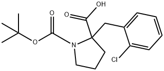 BOC-Α-(2-氯苄基)-DL-PRO-OH 结构式