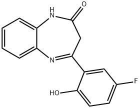 1,3-二氢-4-(5-氟-2-羟基苯基)-2H-1,5-苯并二氮杂酮 结构式