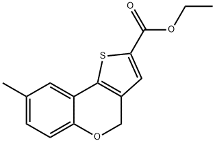 8-甲基-4H-[1]-苯并吡喃[4,3-B]噻吩-2-羧酸乙酯 结构式