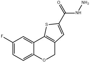 8-氟-4H-[1]-苯并吡喃[4,3-B]噻吩-2-羧酸盐酸盐 结构式