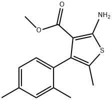 2-氨基-4-(2,4-二甲基苯基)-5-甲基-噻吩-3-羧酸甲酯 结构式