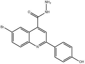 6-BROMO-2-(4-HYDROXYPHENYL)QUINOLINE-4-CARBOHYDRAZIDE 结构式