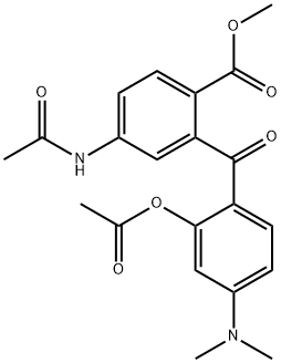 5'-ACETAMIDO-2-ACETOXY-4-DIMETHYLAMINO-2'-METHOXYCARBONYL-BENZOPHENONE 结构式