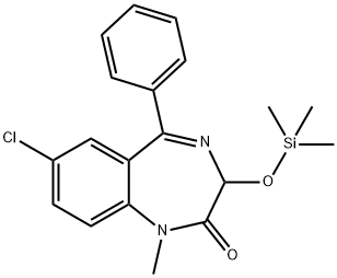 7-Chloro-1-methyl-5-phenyl-3-[(trimethylsilyl)oxy]-1H-1,4-benzodiazepin-2(3H)-one 结构式