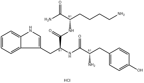 H-TYR-TRP-LYS-NH2 · 2 HCL 结构式