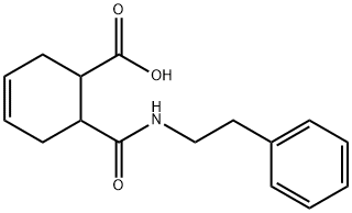 6-(苯乙基氨基甲酰基)环己-3-烯-1-羧酸 结构式
