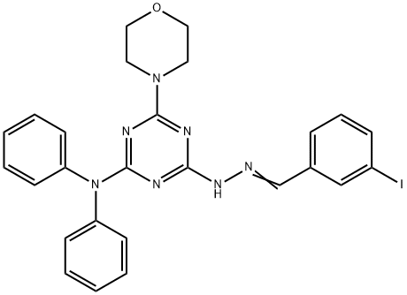 3-Iodobenzaldehyde[4-(diphenylamino)-6-(4-morpholinyl)-1,3,5-triazin-2-yl]hydrazone 结构式