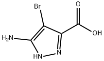 5-氨基-4-溴-2H-吡唑-3-甲酸 结构式