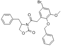 3-[[5-BROMO-3-METHOXY-2-(PHENYLMETHOXY)PHENYL]ACETYL]-4-(PHENYLMETHYL)-2-OXAZOLIDINONE 结构式
