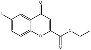 6-碘-4-氧代-4H-苯并吡喃-2-羧酸乙酯 结构式