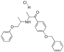 2-[(1-methyl-2-phenoxyethyl)amino]-1-[4-(phenylmethoxy)phenyl]propan-1-one hydrochloride 结构式