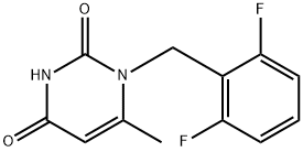 1-[(2,6-二氟苯基)甲基]-6-甲基-嘧啶-2,4-二酮 结构式