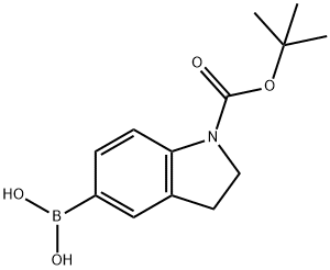 1H-Indole-1-carboxylicacid,5-borono-2,3-dihydro-,1-(1,1-diMethylethyl)ester 结构式