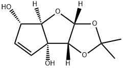 7aH-Cyclopenta[4,5]furo[2,3-d]-1,3-dioxole-5,7a-diol, 3a,4a,5,7b-tetrahydro-2,2-dimethyl-, (3aR,4aR,5S,7aR,7bR)- (9CI) 结构式