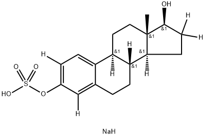 SODIUM 17BETA-ESTRADIOL-2,4,16,16-D4 3-SULFATE 结构式