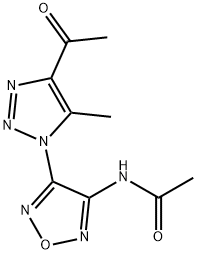 N-[4-(4-Acetyl-5-methyl-1H-1,2,3-triazol-1-yl)-1,2,5-oxadiazol-3-yl]acetamide 结构式
