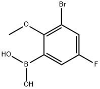 3-溴-5-氟-2-甲氧基苯基硼酸 结构式