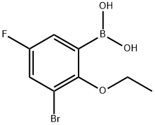 3-溴-2-乙氧基-5-氟苯基硼酸 结构式