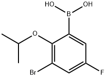 3-溴-5-氟-2-异丙氧基苯基硼酸 结构式