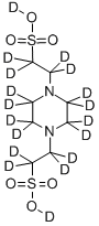 哌嗪-N,N'-二(2-乙磺酸)-D18 结构式