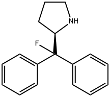 (R)-(+)-2-(氟二苯甲基)吡咯烷 结构式