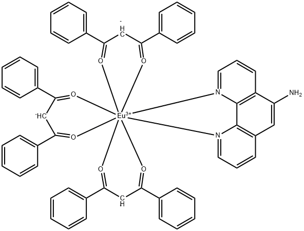 四(二苯甲酰甲烷)单(5-氨基-1,10-菲罗啉)铕(III) 结构式