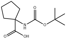 Boc-1-氨基环戊烷羧酸 结构式