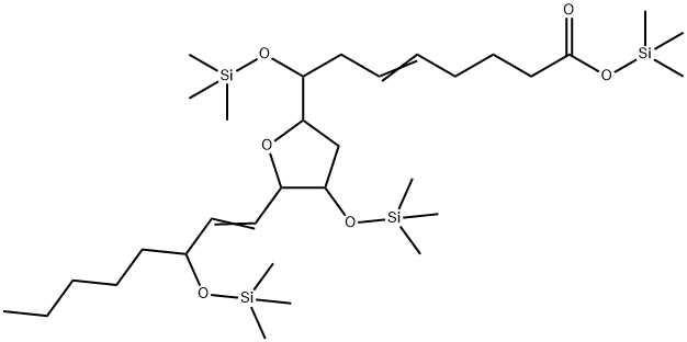 8-[Tetrahydro-4-[(trimethylsilyl)oxy]-5-[3-[(trimethylsilyl)oxy]-1-octenyl]furan-2-yl]-8-[(trimethylsilyl)oxy]-5-octenoic acid trimethylsilyl ester 结构式