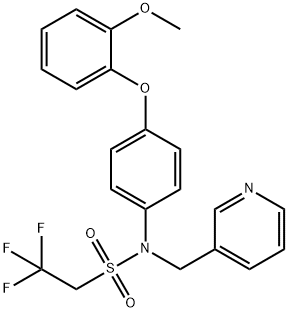 2,2,2-三氟-N-[4-(2-甲氧基苯氧基)苯基]-N-(3-吡啶基甲基)-乙磺酰胺 结构式