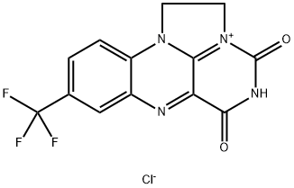 4,6-Dioxo-9-(trifluoromethyl)-2,4,5,6-tetrahydro-1H-benzo[g]imidazo[1,2,3-ij]pteridin-12-ium chlo 结构式